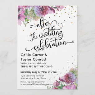 Invitación Después de la Celebración de la Boda Confeti de Fl