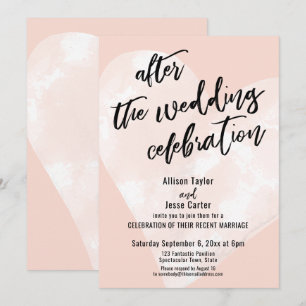 Invitación Después de la Celebración de la Boda Corazón Blanc