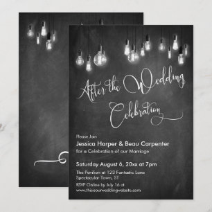 Invitación Después de la celebración de la boda Edison ilumin