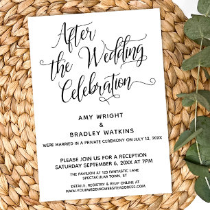 Invitación Después de la Celebración de la Boda Elegante Guió