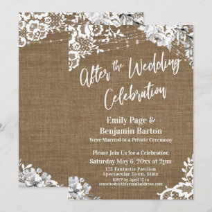 Invitación Después de la Celebración de la Boda Encaje de Arp