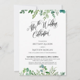 Invitación Después de la celebración de la boda Eucalipto Ver