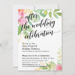 Invitación Después de la Celebración de la Boda Flores de Acu