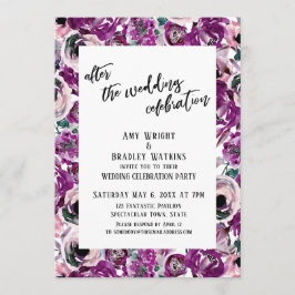 Invitación Después de la Celebración de la Boda Flores Pintad