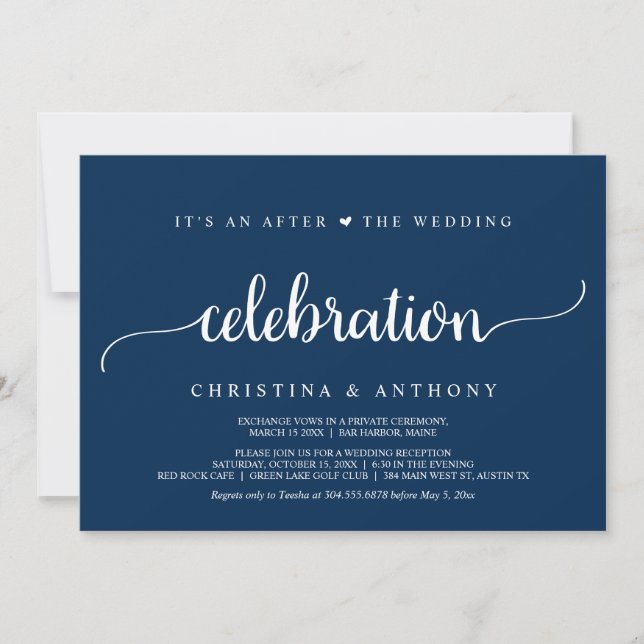 Invitación Después de la celebración de la boda, fuga rústica (Anverso)