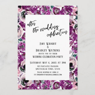 Invitación Después de la Celebración de la Boda Pintó Flores