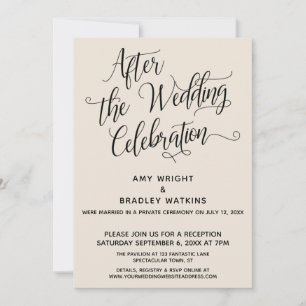 Invitación Después de la Celebración de la Boda Script Elegan