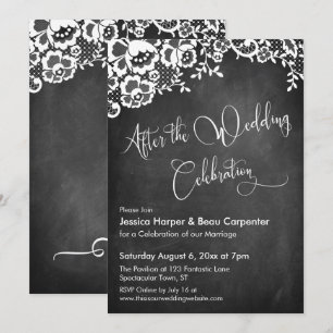 Invitación Después de la celebración del Boda guión de Chalkb
