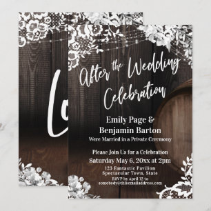 Invitación Después de la celebración del Boda, la cuerda de b