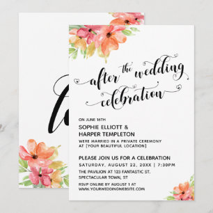 Invitación Después de la celebración del Boda, los corazones