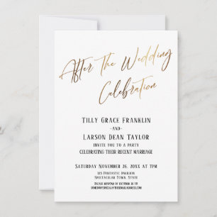 Invitación Después de la celebración del Boda, simple acento