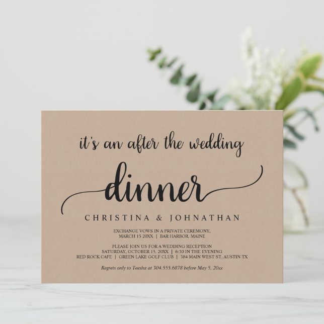 Invitación Después de la cena boda, el incidente del Kraft rú (Anverso de pie)