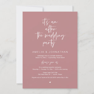 Invitación Después de la cena de boda Elopement y Fiesta