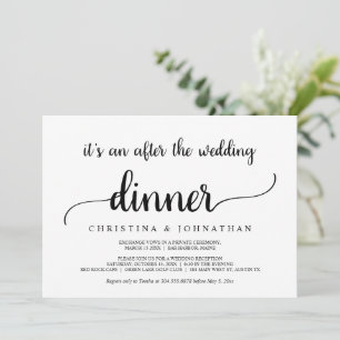 Invitación Después de la cena de bodas, Elopamiento rústico m