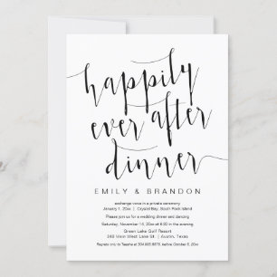Invitación Después de la cena para siempre, huida de novios