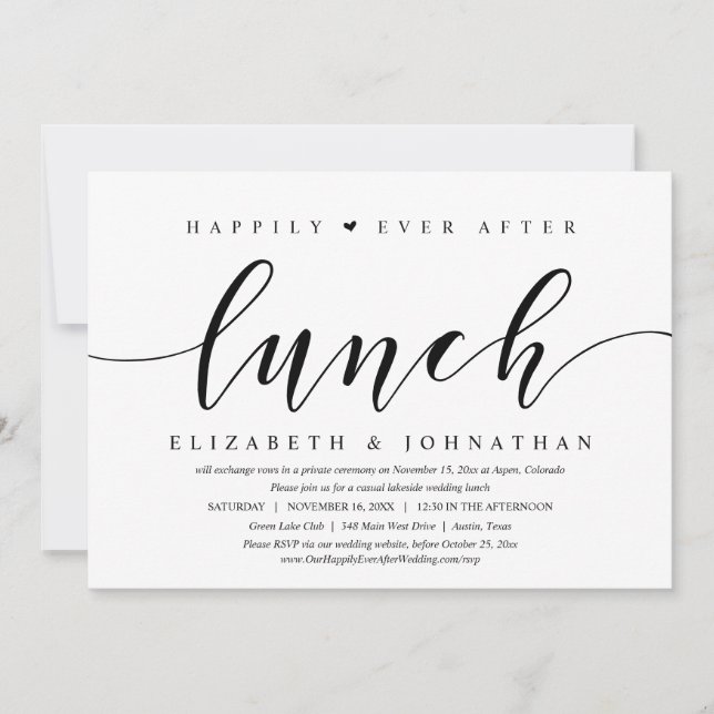 Invitación Después de la comida, feliz para siempre, Invitaci (Anverso)