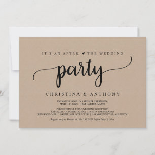 Invitación Después de la fiesta de bodas, Elopamiento rústico