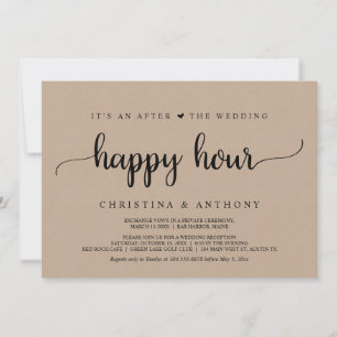Invitación Después de la Hora Feliz del Boda, Fiesta de Elope