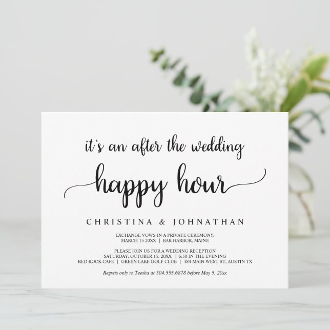 Invitación Después de la Hora Feliz del boda, un regocijo rús (Anverso de pie)