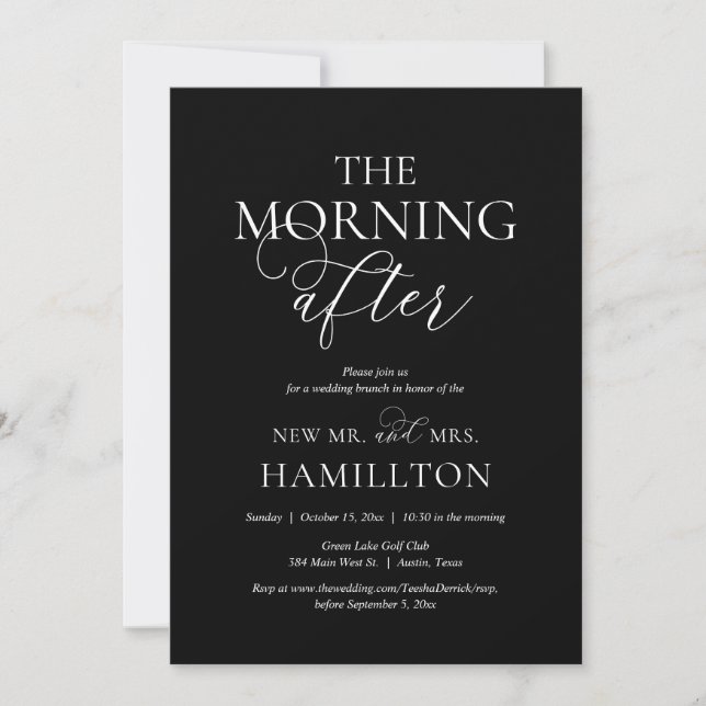 Invitación Después de la mañana, celebración de Brunch post b (Anverso)