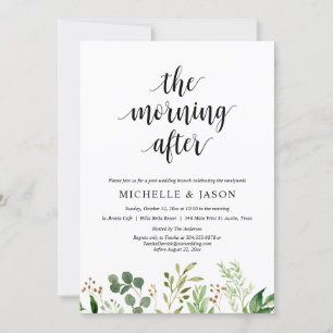 Invitación Después de la mañana, el Boda Brunch de Green Post