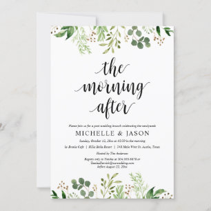Invitación Después de la mañana, el Boda del Green Post Brunc