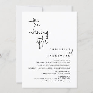 Invitación Después de la mañana, el Boda Elopement Brunch Inv
