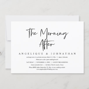 Invitación Después de la mañana, el Boda Elopement Brunch Inv