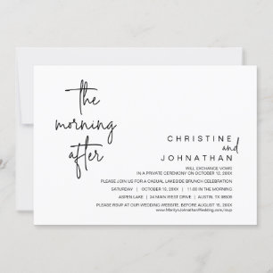 Invitación Después de la mañana, el Boda Elopement Brunch Inv