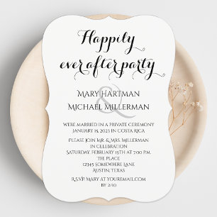 Invitación Después de la tipografía del Boda post-Fiesta