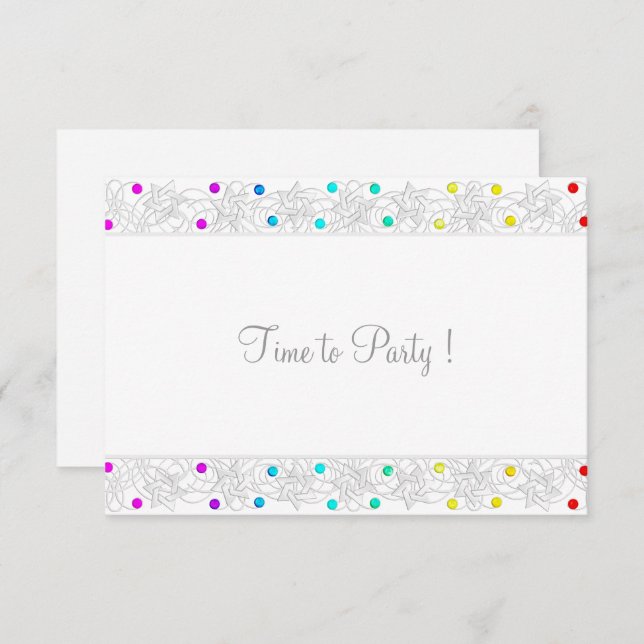 Invitación Después de las perlas Fiestas y el arcoiris agudo (Anverso / Reverso)