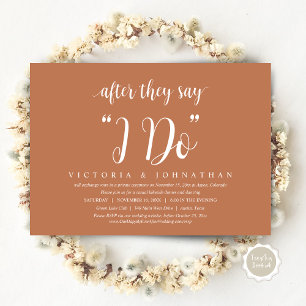 Invitación Después de que dicen que lo hago, Boda Elopement D