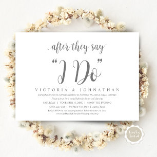 Invitación Después de que dicen que lo hago, Boda Elopement D