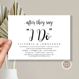 Invitación Después de que digan Sí, Cena de fuga de la boda