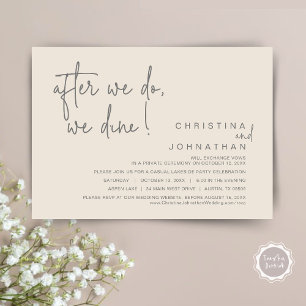 Invitación Después De Que Lo Hagamos, Cena De Boda Elopement