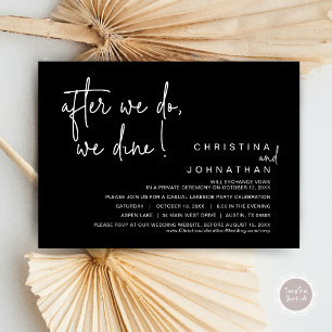 Invitación Después De Que Lo Hagamos, Cena De Boda Elopement