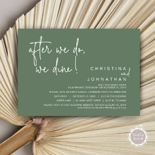 Invitación Después De Que Lo Hagamos, Cena De Boda Elopement