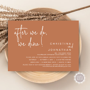Invitación Después De Que Lo Hagamos, Cena De Boda Elopement