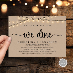 Invitación Después De Que Lo Hagamos, Cena Rústica Boda