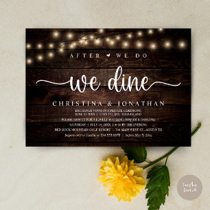 Invitación Después De Que Lo Hagamos, Cena Rústica Boda