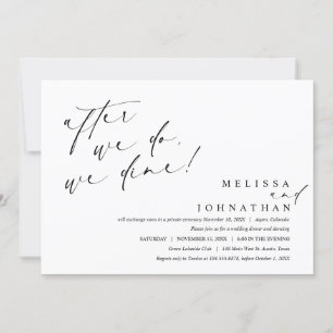 Invitación Después de que lo hagamos, cenamos, elopación boda
