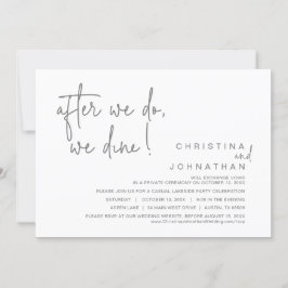 Invitación Después De Que Lo Hagamos, Nosotros Cenamos, Boda 