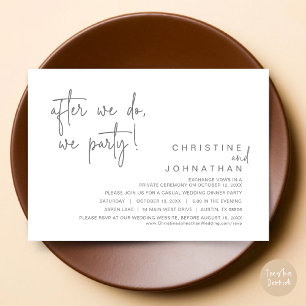 Invitación Después De Que Lo Hicimos, Fiesta, Cena Boda, Gris
