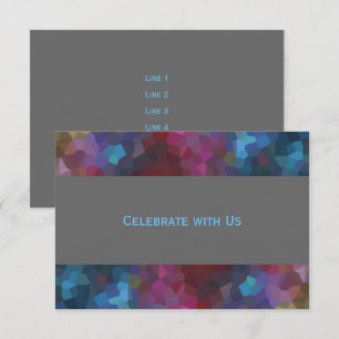 Invitación Después del diseño abstracto del gris azul púrpura