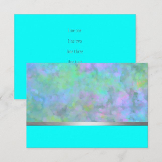Invitación Después del diseño abstracto Fiesta en plata turqu (Anverso / Reverso)