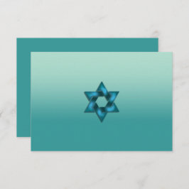 Invitación Después del Fiesta Ombre Verde azulado con Estrell