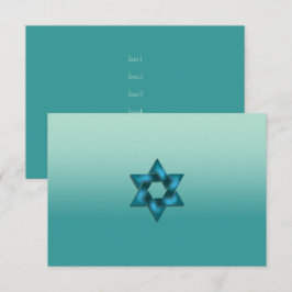 Invitación Después del Fiesta Ombre Verde azulado con Estrell