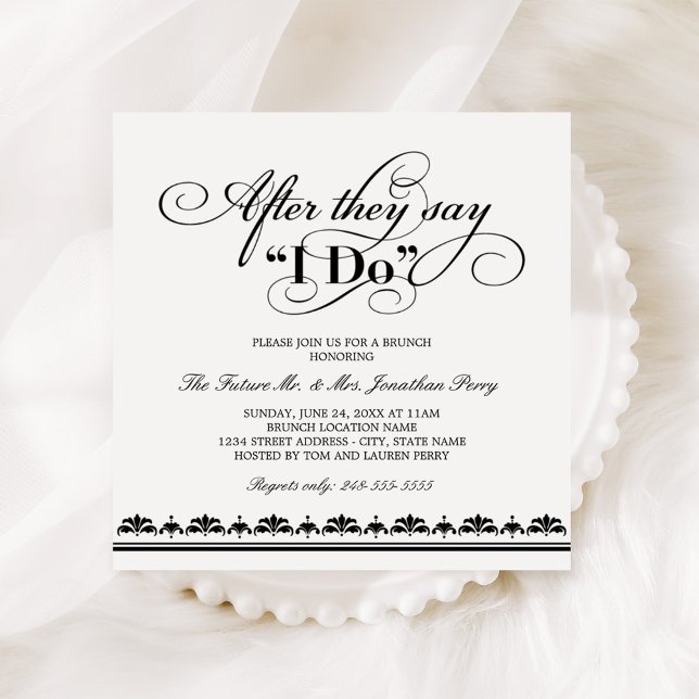 Invitación Después dicen que hago brunch negro y blanco Boda (Subido por el creador)