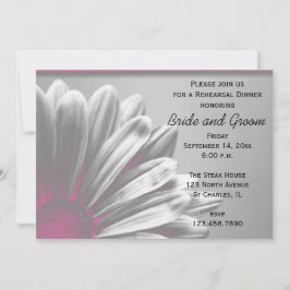 Invitación Destacados florales rosados Ensayo Boda Cena