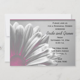 Invitación Destacados florales rosados Ensayo Boda Cena